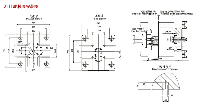 J1118K型(180吨)1800千牛卧式冷室压铸机安装图1